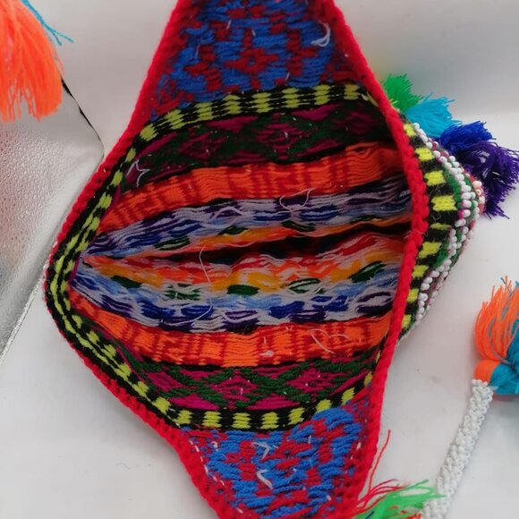 Chullo Unisex Knitted Wool Multicolored Beads Peruvian Crafts main image 6